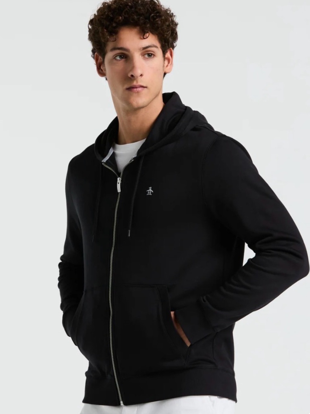 Original Penguin Black Zip-Up Hoodie size Large